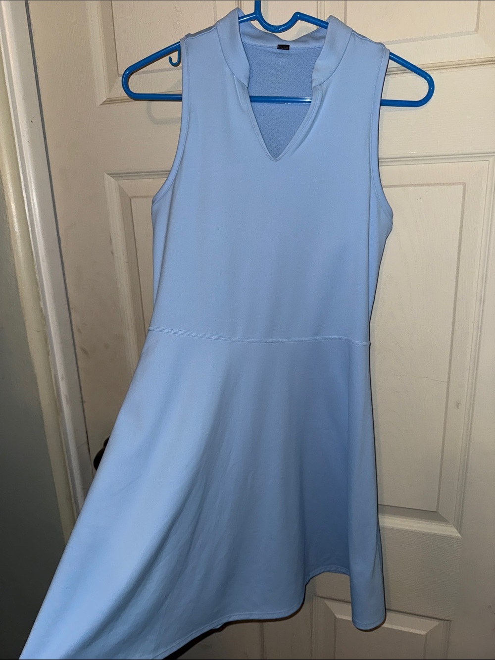 Skechers Light Blue Sleeveless V-Neck Mini Dress